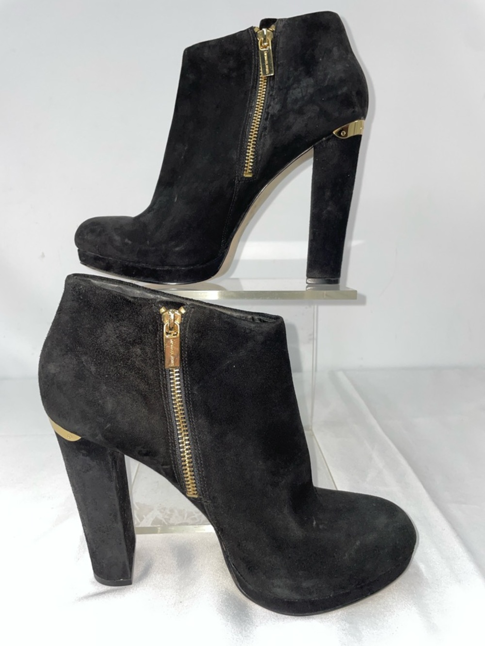 MICHAEL KORS HAVEN PLATFORM ANKLE BOOTIES IN BLACK SUEDE FTL-04-058 - Picture 1 of 10